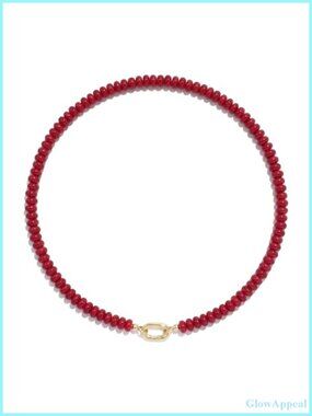 Beaded Natural Stone Necklace 6MM Gemstone Choker Summer Beach Boho Jewelry